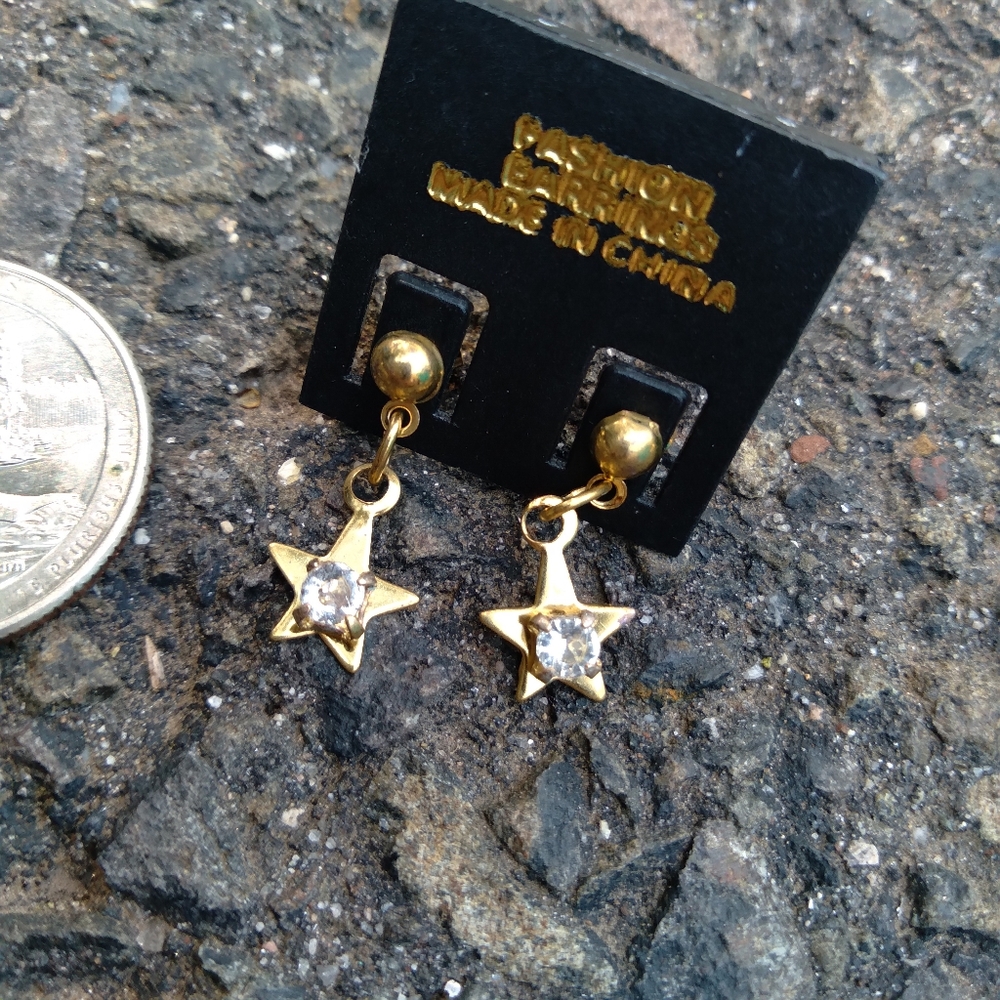 Vtg star earrings deadstock 90s